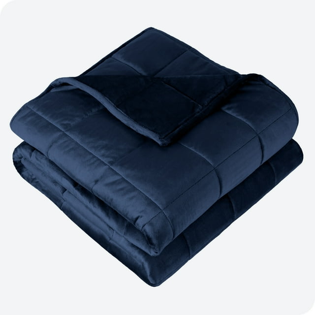 Bare Home 10 lbs Weighted Blanket for Kids - 40" x 60" - Minky Fleece, Dark Blue