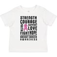thumbnail image 3 of Inktastic Breast Cancer Awareness Strenght Courage Support Love Boys or Girls Toddler T-Shirt, 3 of 5