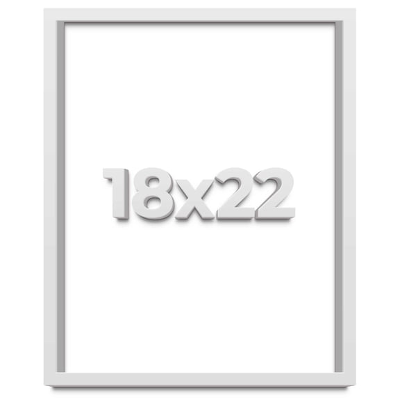 18x22 Shadow Box Frame White | 2 Inches Deep Real Wood Contemporary Shadowbox Display Frame | UV