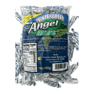 Angel Mint | Wintergreen| Individually Wrapped Peppermint Stick Mints | Old Fashion Candy | Pure and Natural • Fat Free • Gluten Free • Soy Free • Salt Free • Peppermint Treats 16 oz Bag