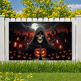 thumbnail image 6 of Spooky Design Halloween Banner Skeleton Pumpkin Decoration Haunted Graveyard Scene for Halloween Party Outdoor Indoor, 6 of 9