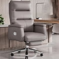 thumbnail image 2 of Cushion Swivel Office Chair Leather Waiting Ergonomic Nordic Armchairs Working Foot Rest Cadeira Presidente Office Furniture My Lux Decor Round, 2 of 25