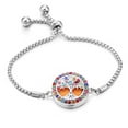 thumbnail image 3 of Unisex Essential Oil Diffuser Bracelet Tree of Life Stainless Steel Floral Aromatherapy Jewelry with Refill Pads, 3 of 10