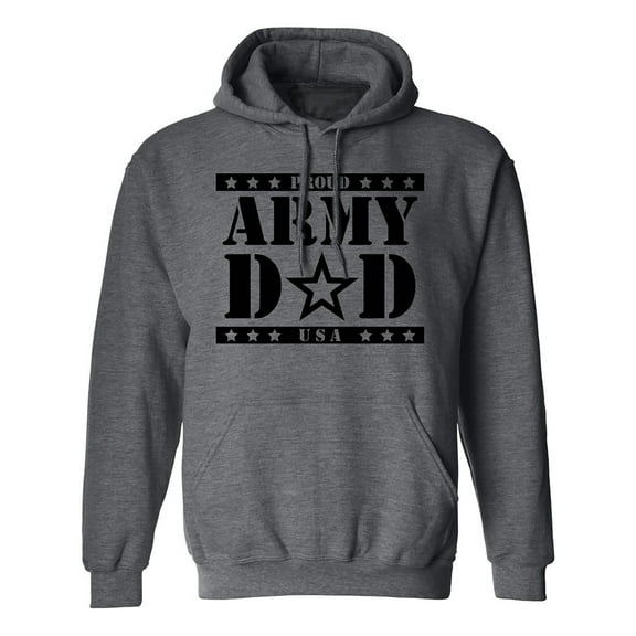 Proud Army Dad Hooded Sweatshirt in Dark Heather Gray