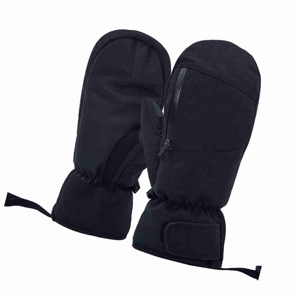 Riousery Waterproof Snowboard Mittens for Women Men Winter Ski Gloves Touchscreen Warm Insulated Mitts Black, L (11.02 inches / 28.00 cm)