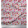 thumbnail image 1 of Soimoi Moss Georgette Fabric Berries,Leaves & Floral Artistic Print Fabric by The Yard 42 Inch Wide, 1 of 1