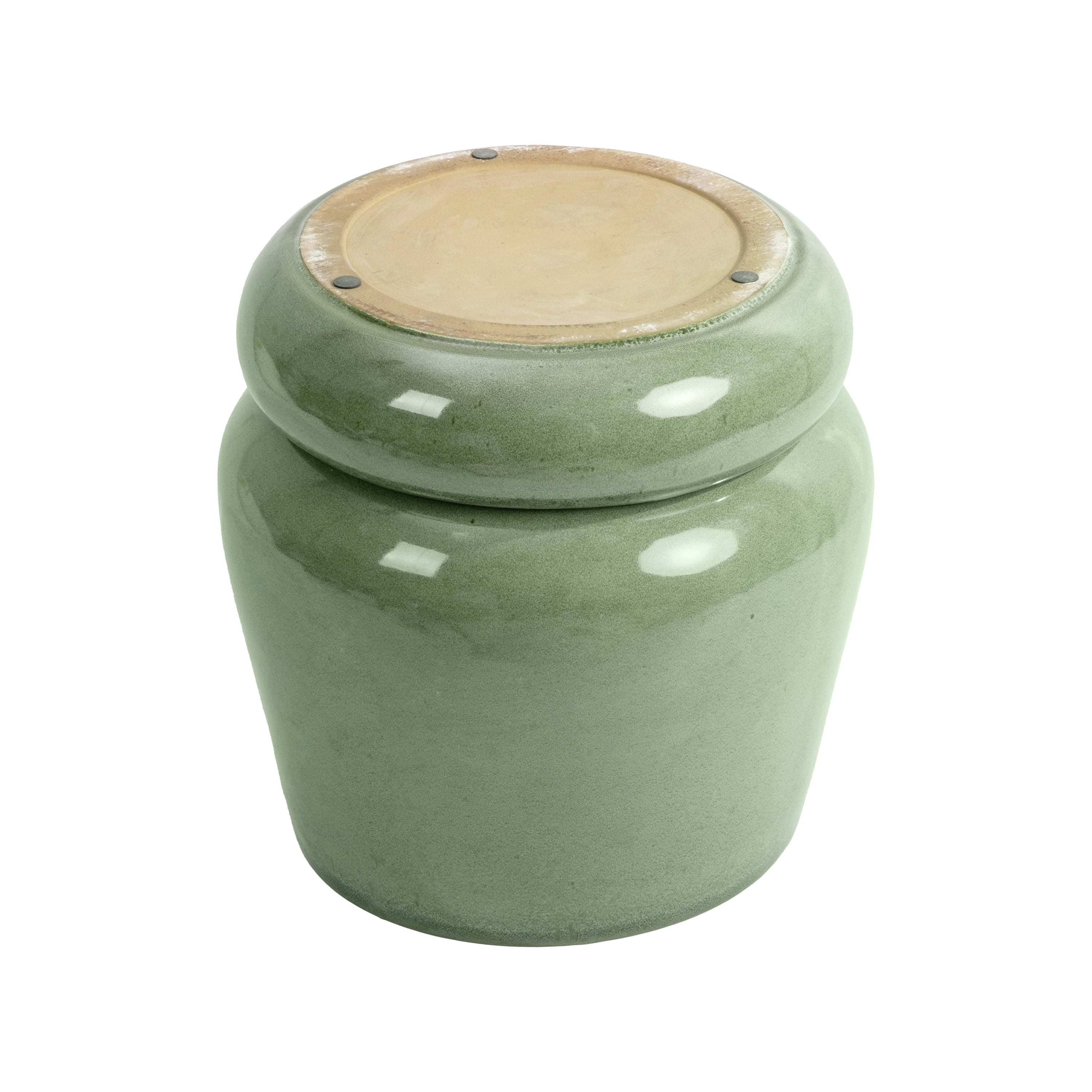 Beautiful 12" Soft Sage Bubble Base Tapered Ceramic Planter with Saucer by Drew Barrymore