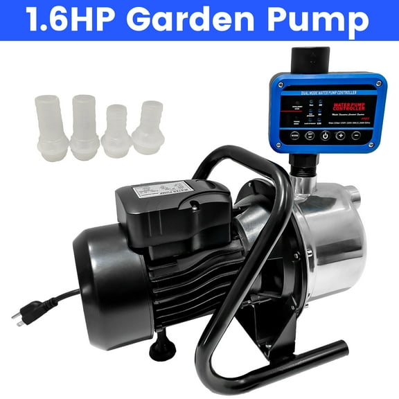 iMeshbean 1.6HP Garden Pump Jet Pump w/Auto Controller 1000GPH 140FT Hmax Stainless Steel