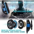 thumbnail image 2 of Micolindun Gaming Headset para Xbox One, PS4, PC, auriculares para juegos sobre la oreja con micrófono de cancelación de ruido Luz LED, sonido envolvente de graves estéreo, orejeras de memoria blanda, 2 of 3