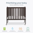 thumbnail image 2 of Dream On Me 2-in-1 Folding Portable Mini Crib, Chocolate Chip, 2 of 8