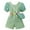 Green1931, variant on MEZZALL New Girls Casual 2PCS Outfits Sets Ribbed Cross Back Romper With Buble Sleeves & Bag Leisure Toddler Baby Wear 3-4Y