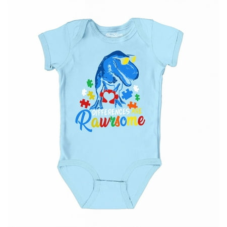 

Shop4Ever Differences are Rawrsome Autism Baby s Bodysuit Infant Cotton Romper 12 Months Light Blue