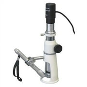 AmScope H100-E1 Digital Handheld Stand Measuring Microscope, 100x Magnification, 17mm Field of View, Includes Pen Light,