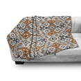 thumbnail image 3 of Ethnic Soft Flannel Fleece Throw Blanket, Folkloric Pattern with Zigzags and Geometrical Details Design Repetition, Cozy Plush for Indoor and Outdoor Use, 50" x 60", Orange Dimgray Grey, by Ambesonne, 3 of 6
