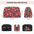 thumbnail image 2 of Cute Red Tomato Blue Makeup Bag, Large Capacity Travel Cosmetic Bag for Women Girls- Travel Toiletry Bag Leather Portable Waterproof Makeup Case Organizer with Handle, 2 of 4