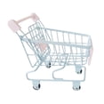 thumbnail image 3 of Carrito de compras de juguete, carrito de supermercado pequeño para niños de 3 años en adelante, juguetes de almacenamiento. Azul, 3 of 9