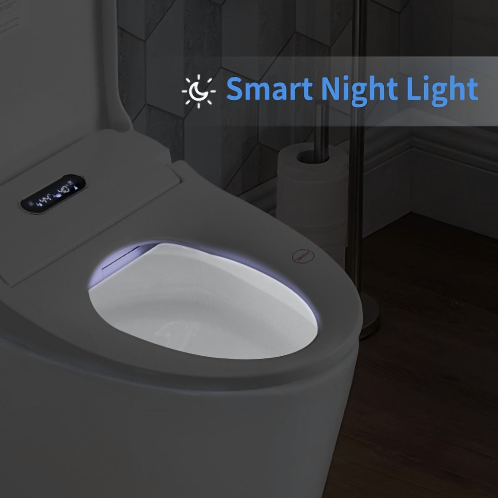 taoruifang Smart Bidet Toilet Seat with Side Knob Adjustable Heated Seat with Water Temperature and Pressure Adjustment Portable Bidet with Automatic Nozzle Cleaning,Night Light,Only Seat