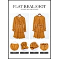 thumbnail image 4 of HOTAPEI Womens Dresses 2023 Spring Summer Deep V Neck Open Back Dress Ruffle Layer Swing Long Sleeve Mini Dresses, 4 of 5