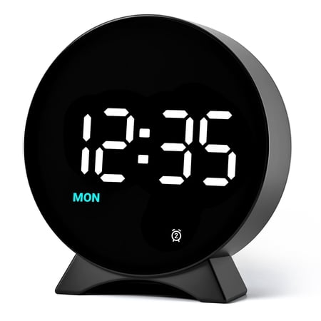 DAYBETTER Alarm Clock, Digital Bedside Alarm Clock, Three-Level Adjustable Brightness, Customizable Alarms, Ideal for Heavy Sleepers and Children, Black