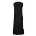 thumbnail image 4 of XuJwPNcy Summer Dresses for Women Trendy V Neck Tie Strap Midi Dress Ruffle Hem Sleeveless Solid Sundress, 4 of 6