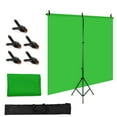 thumbnail image 1 of Écran de Fond Vert Chromakey 1,5 * 2 M/ 5 * 7 Pi pour Photographie avec Support de Fond en T Ajustable, 5 Pinces pour Toile de Fond, 1 of 7
