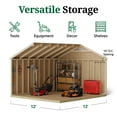 thumbnail image 5 of Little Cottage Co. 12x12 Classic Gable Shed with Floor, Outdoor Wood Storage Shed Do-It-Yourself Precut Kit, 5 of 14