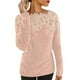 thumbnail image 2 of Puntoco Mujeres Sólido Sexy Encaje Empalme Ahueca hacia fuera Manga larga fuera del hombro Blusa de felpa Suéter top Puntoco Puntoco-2387, 2 of 5