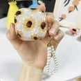 thumbnail image 3 of Compatible with Samsung Galaxy Buds 2 Pro(2022)/Galaxy Buds 2/Galaxy Buds Pro/Galaxy Buds Live Case Floral with Pearl Keychain Cute for Women Protective Cover Case Sunflower, 3 of 10