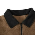 thumbnail image 5 of Kaemgyyd Men’s Corduroy Jacket Oversized Vintage Collared Coat Loose Full Zip Long Sleeve Casual Outwear with Pocket, 5 of 6