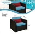 thumbnail image 5 of CRO Decor Outdoor Patio Furniture 6-Piece Brown PE Rattan Cushioned Sofa Sets, 5 of 14