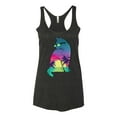 thumbnail image 2 of Neon Beach Sunset Cat California Vibes | Womens Animal Lover Premium Tri-Blend Racerback Tank Top, Vintage Black, Small, 2 of 4