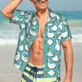 thumbnail image 7 of Pofeuu Cartoon Funny Goose Print Hawaiian Shirt for Men Sleeves Casual Button Down Summer Beach Dress Shirts T-Shirts,Large, 7 of 7