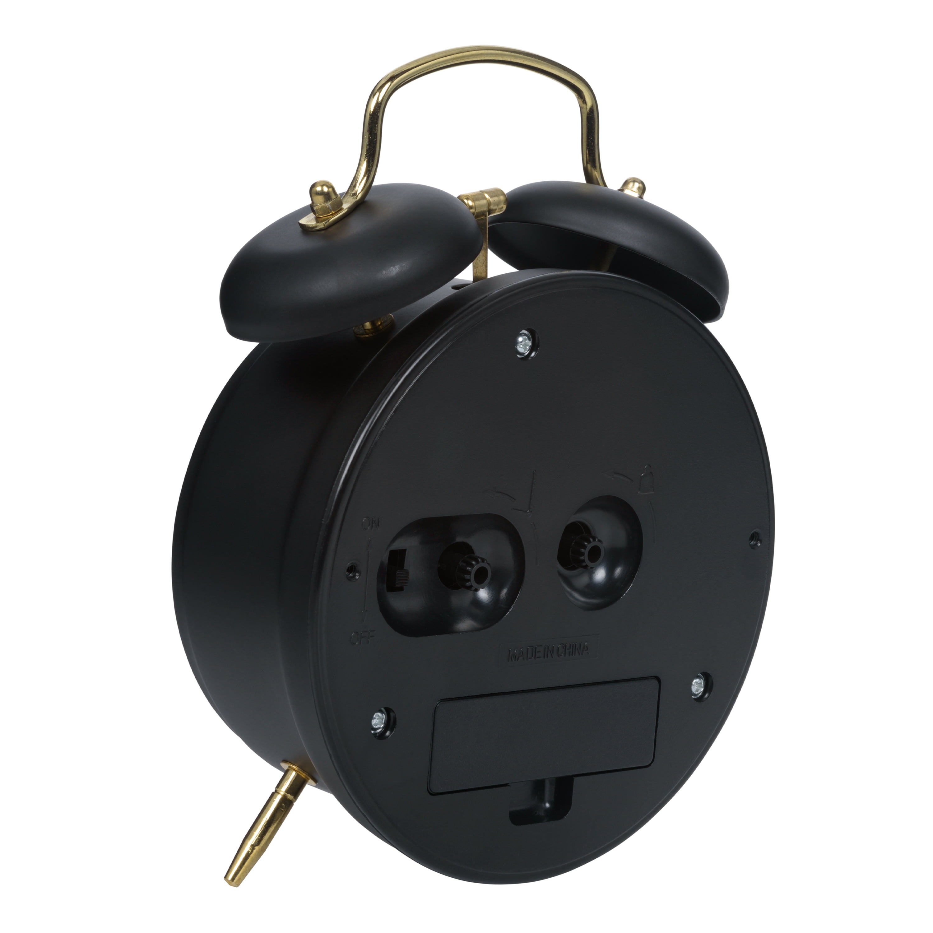 La Crosse Modern Black and Gold Twin Bell Analog Quartz Deep Sleep Alarm Clock