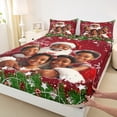 thumbnail image 3 of Homewish Santa Claus 4 Pieces Queen Sheet Sets for Children Kids Teens,Merry Christmas Ultra Soft Flat Sheet,Happy Xmas Queen Fitted Sheet,Breathable Home Decor, 3 of 7