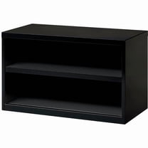 36 in. Low Credenza with 2 Open Shelves - Black