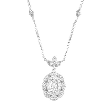 1/3 ct Diamond Scalloped Necklace in 14kt White Gold