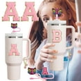 thumbnail image 4 of LEARNEVER Compatible Cup Accessories Set Pink, 2 Stickers 2 Straw Caps 2 Pendants 3 Anti-Overflow Parts for Tumbler, 4 of 8