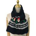 thumbnail image 3 of Unisex Navidad Papá Noel Patrón De Copo De Nieve Invierno Cálido Gorro De Punto Sombrero De Bulbo De Pelo Bufanda Larga De Navidad Yuarrent AP007676-01, 3 of 6