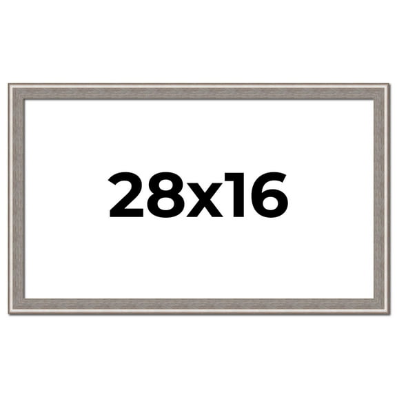 28x16 Frame Grey Real Wood Picture Frame Width 1.25 inches | Interior Frame Depth 0.5 inches | Hans