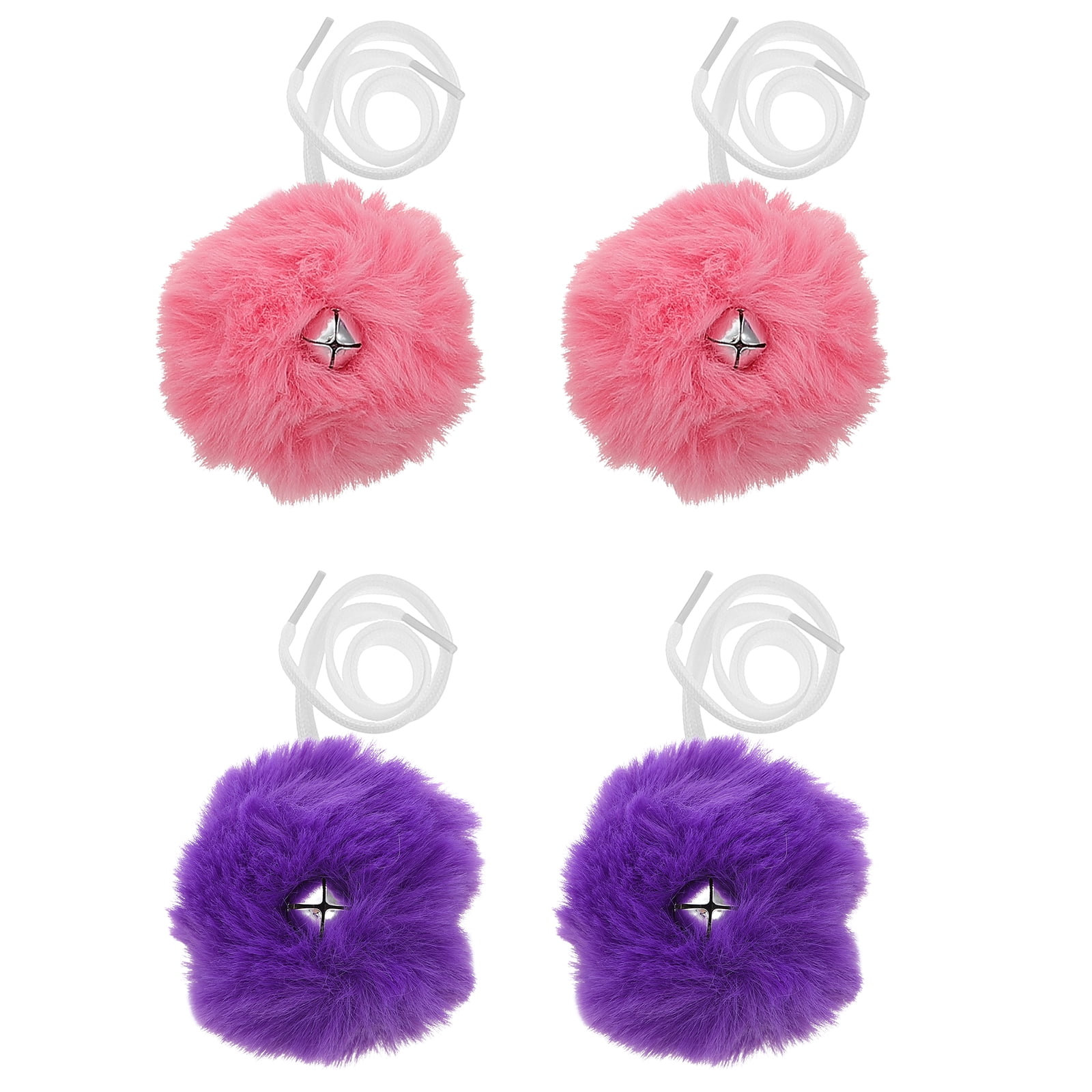 2 Pairs Fur Balls Shoelaces Ice Shoes Pompom Laces Roller Skates Poms