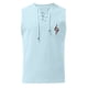 thumbnail image 1 of pstuiky Camisetas sin mangas para hombre, Camiseta sin mangas con estampado de color liso y bolsillo con cordón de verano para hombre Chaleco de hombre l, 1 of 3