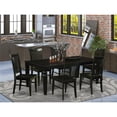 thumbnail image 2 of East West Furniture Logan 7-piece Wood Kitchen Table Set in Black, 2 of 6