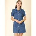 thumbnail image 2 of INSPIRE CHIC Robe en Denim pour Femme avec Ceinture, Patte de Boutonnage Pleine, Robes en Jean, 2 of 6