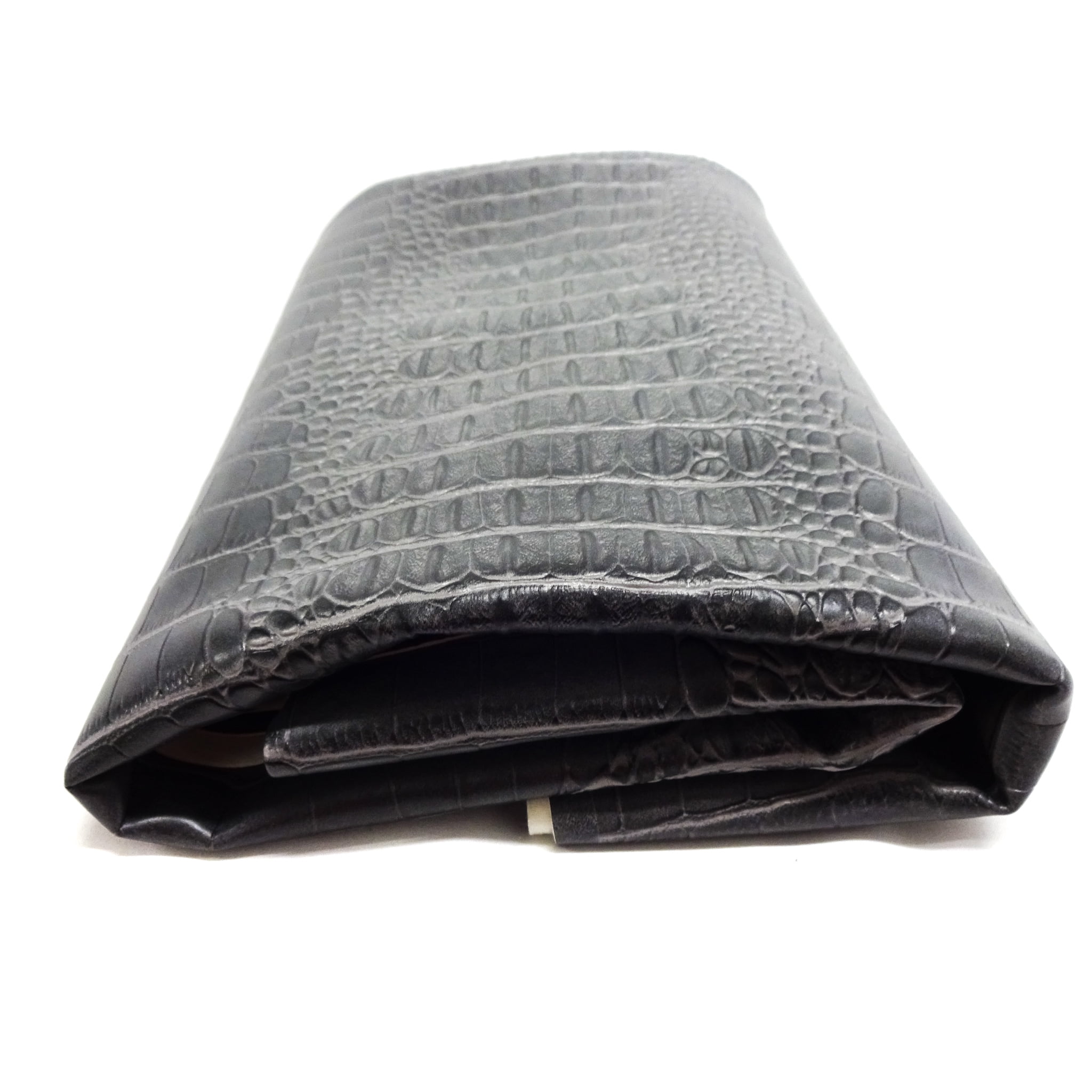Shason Textile Faux Leather Crocodile Print Upholstery Fabric, Gray, Available in Multiple Colors, Size: 36 inch x 52 inch