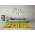 thumbnail image 3 of Ahgly Company Machine Washable Indoor Round Abstract Yellow Modern Area Rugs, 5' Round, 3 of 4