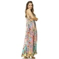 thumbnail image 4 of Sakkas Sofia Women's Spaghetti Strap V-neck Floral Print Summer Casual Maxi Dress - 503 - One Size, 4 of 5