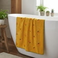 thumbnail image 4 of REGALWOVEN 1 Pack Thick Soft Coral Fleece Bath Towel with Cute Fruit Embroidery, Super Absorbent for Bathroom, Gym, Spa, Pool, Sports Yellow 55" x 28", 4 of 7