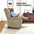 thumbnail image 4 of MCombo Large Triple Motor Power Lift Recliner for Big Tall Elderly, Fabric, Beige, 4 of 10