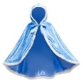 thumbnail image 2 of Capa azul de princesa Elsa de Frozen para niñas, capa con capucha de terciopelo, Cosplay de Halloween, vestido, ropa de otoño e invierno, 2 of 4