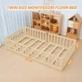 thumbnail image 3 of Lilypelle Twin Floor Bed for Kids, Montessori Floor Bed with Guard Rails, Floor Bed Frame for Boys & Girls,Natural, 3 of 8